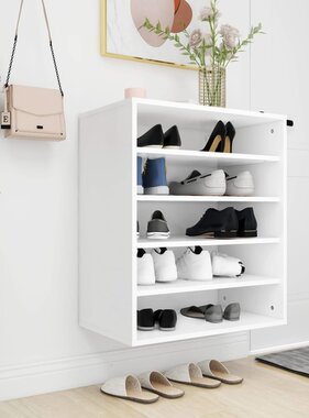 VidaXL Schoenenkast 60x35x70 cm spaanplaat wit