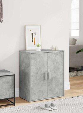 VidaXL Schoenenkast 60x35x70 cm spaanplaat betongrijs