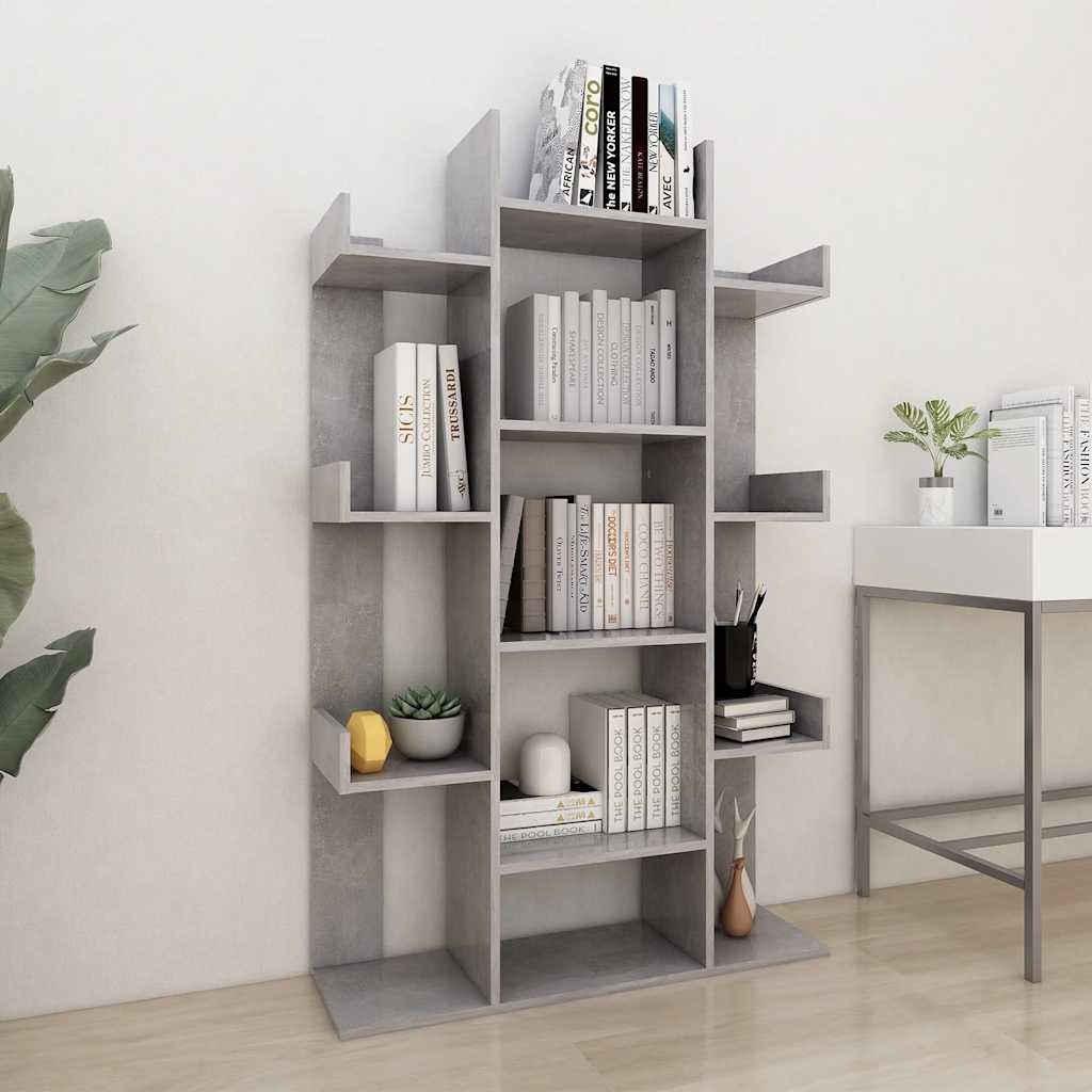 VidaXL Boekenkast 86x25,5x140 cm spaanplaat betongrijs