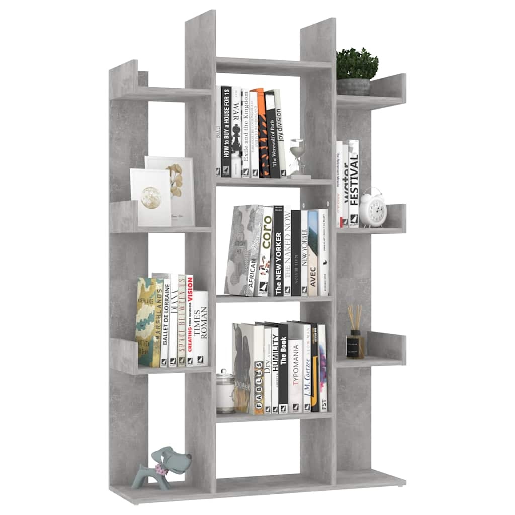 VidaXL Boekenkast 86x25,5x140 cm spaanplaat betongrijs