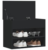 VidaXL Schoenenbank 60x30x45 cm bewerkt hout zwart