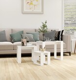VidaXL Bijzettafels 3 st wit bewerkt hout