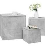 VidaXL Bijzettafels 3 st bewerkt hout betongrijs