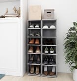 VidaXL Schoenenkasten 2 st 27,5x27x102 cm betongrijs