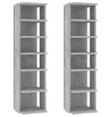 VidaXL Schoenenkasten 2 st 27,5x27x102 cm betongrijs