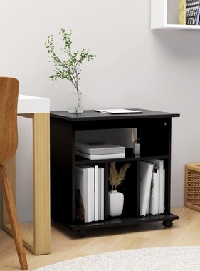VidaXL Kast verrijdbaar 60x45x60 cm spaanplaat zwart