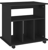 VidaXL Kast verrijdbaar 60x45x60 cm spaanplaat zwart