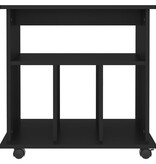 VidaXL Kast verrijdbaar 60x45x60 cm spaanplaat zwart