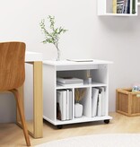 VidaXL Kast verrijdbaar 60x45x60 cm spaanplaat wit