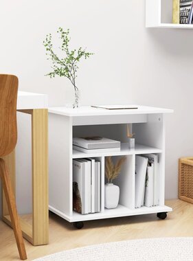 VidaXL Kast verrijdbaar 60x45x60 cm spaanplaat wit