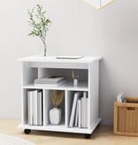 VidaXL Kast verrijdbaar 60x45x60 cm spaanplaat wit