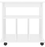 VidaXL Kast verrijdbaar 60x45x60 cm spaanplaat wit