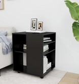 VidaXL Kast verrijdbaar 60x53x72 cm spaanplaat zwart