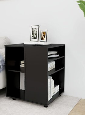 VidaXL Kast verrijdbaar 60x53x72 cm spaanplaat zwart