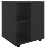 VidaXL Kast verrijdbaar 60x53x72 cm spaanplaat zwart