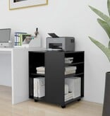 VidaXL Kast verrijdbaar 60x53x72 cm spaanplaat zwart