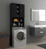 VidaXL Wasmachinekast 64x25,5x190 cm zwart