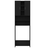 VidaXL Wasmachinekast 64x25,5x190 cm zwart