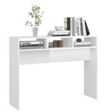 VidaXL Wandtafel 105x30x80 cm bewerkt hout hoogglans wit