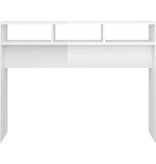 VidaXL Wandtafel 105x30x80 cm bewerkt hout hoogglans wit