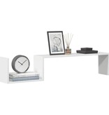 VidaXL Wandschappen 2 st 100x15x20 cm spaanplaat hoogglans wit