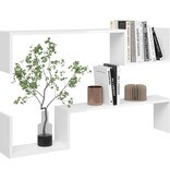 VidaXL Wandschappen 2 st 100x15x20 cm spaanplaat hoogglans wit