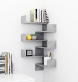 VidaXL Hoekwandschappen 2 st 40x40x50 cm bewerkt hout betongrijs