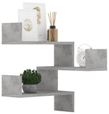 VidaXL Hoekwandschappen 2 st 40x40x50 cm bewerkt hout betongrijs