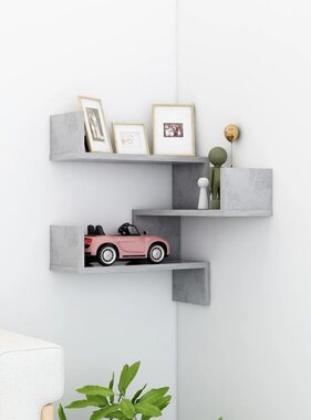 VidaXL Hoekwandschap 40x40x50 cm spaanplaat betongrijs