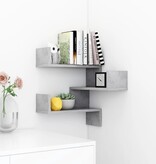 VidaXL Hoekwandschap 40x40x50 cm spaanplaat betongrijs