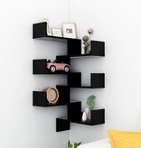 VidaXL Hoekwandschappen 2 st 40x40x50 cm spaanplaat zwart