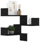 VidaXL Hoekwandschappen 2 st 40x40x50 cm spaanplaat zwart