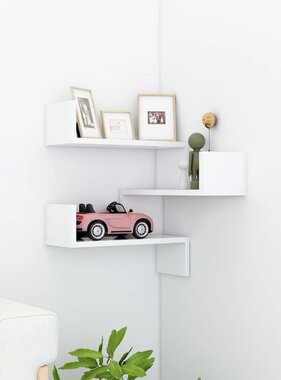 VidaXL Hoekwandschap 40x40x50 cm bewerkt hout wit