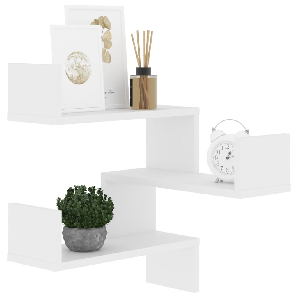 VidaXL Hoekwandschap 40x40x50 cm bewerkt hout wit