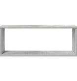 VidaXL Wandschappen kubus 4 st 60x15x23 cm bewerkt hout betongrijs