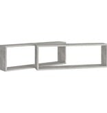 VidaXL Wandschappen kubus 2 st 80x15x26,5 cm spaanplaat betongrijs