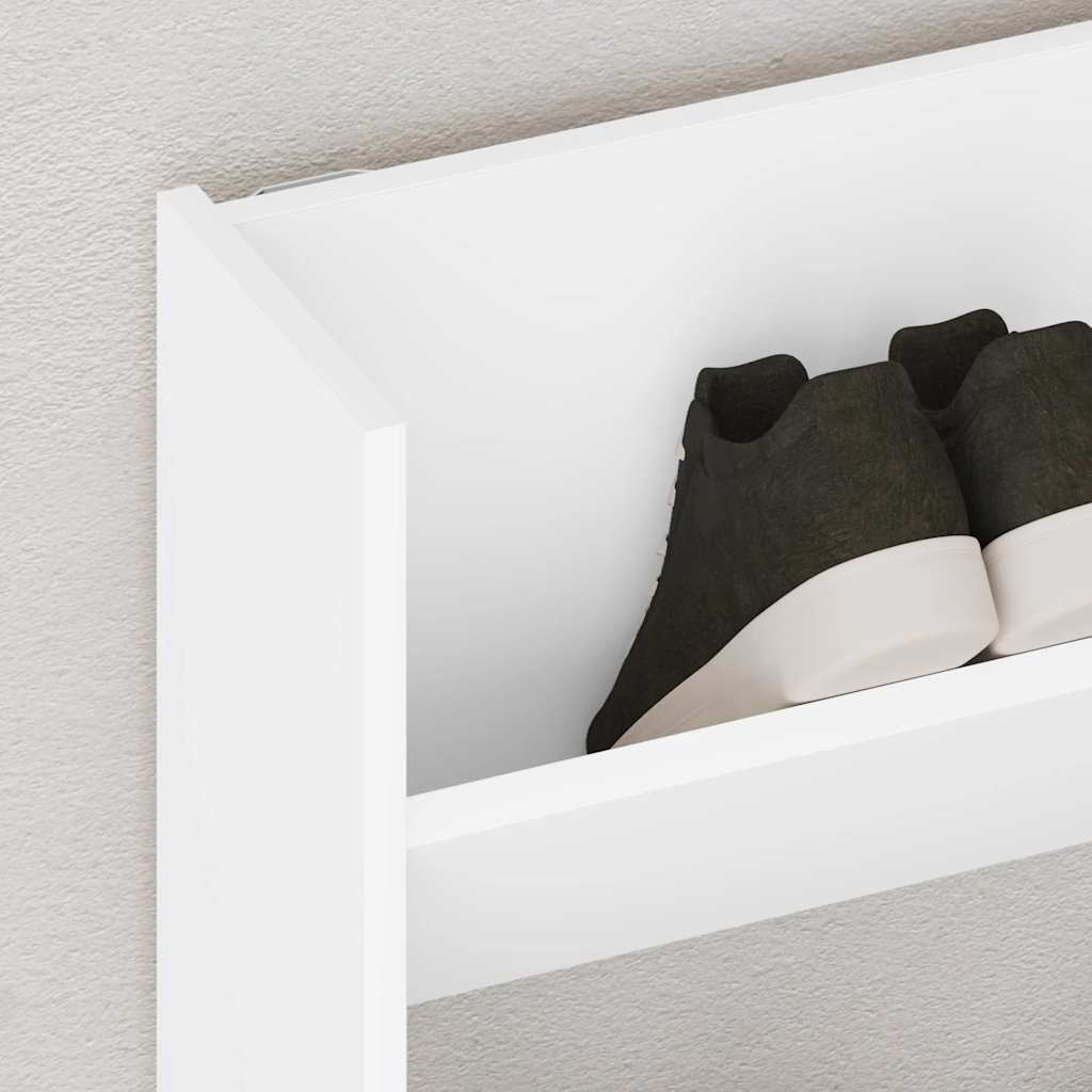 VidaXL Wandschoenenkast 80x18x90 cm spaanplaat wit