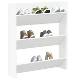 VidaXL Wandschoenenkast 80x18x90 cm spaanplaat wit