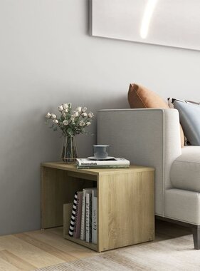 VidaXL Bijzettafel 59x36x38 cm spaanplaat sonoma eikenkleurig