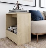 VidaXL Bijzettafel 50x26x50 cm bewerkt hout sonoma eikenkleurig