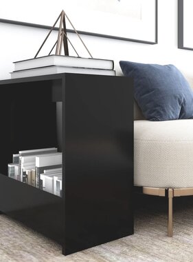 VidaXL Bijzettafel 50x26x50 cm bewerkt hout zwart