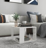 VidaXL Salontafel 40x40x30 cm bewerkt hout hoogglans wit