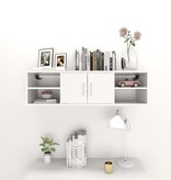 VidaXL Wandschap 102x30x29 cm bewerkt hout hoogglans wit