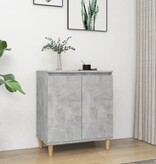 VidaXL Dressoir met houten poten 60x35x70 cm bewerkt hout betongrijs