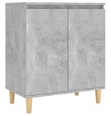VidaXL Dressoir met houten poten 60x35x70 cm bewerkt hout betongrijs