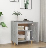 VidaXL Dressoir met houten poten 60x35x70 cm bewerkt hout betongrijs