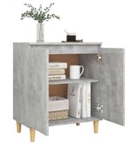 VidaXL Dressoir met houten poten 60x35x70 cm bewerkt hout betongrijs