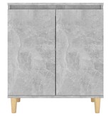 VidaXL Dressoir met houten poten 60x35x70 cm bewerkt hout betongrijs