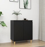 VidaXL Dressoir met houten poten 60x35x70 cm bewerkt hout zwart