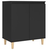 VidaXL Dressoir met houten poten 60x35x70 cm bewerkt hout zwart